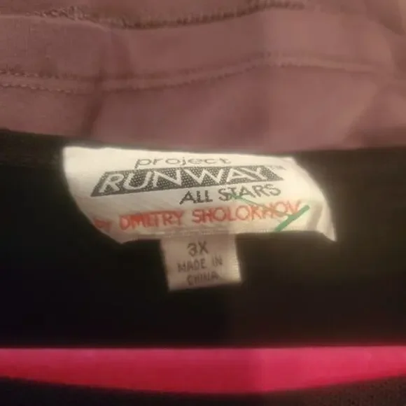 Project Runway Dmitry Sholokhov Gray Blouse Black Mesh Long Sleeve Top - Picture 2 of 2